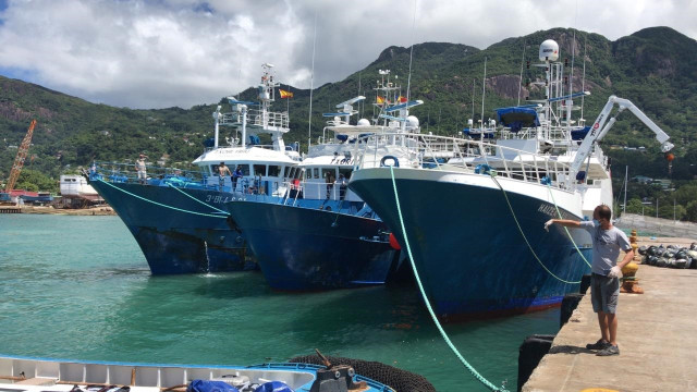 Archivo - Atunero español en Seychelles