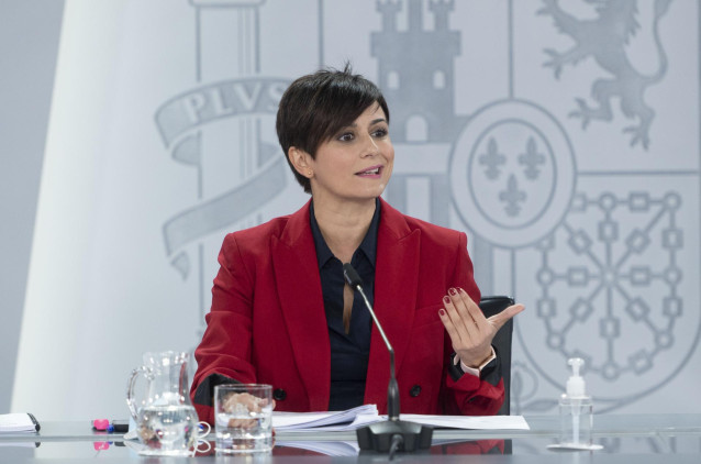 La ministra Portavoz y de Política Territorial, Isabel Rodríguez, comparece en una rueda de prensa posterior al Consejo de Ministros