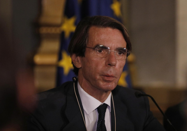 El expresidente del Gobierno, José María Aznar, interviene durante el acto de presentación del libro 