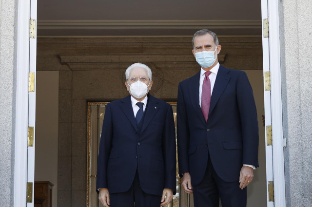 El Rey Felipe VI y el presidente de Italia, Sergio Mattarella