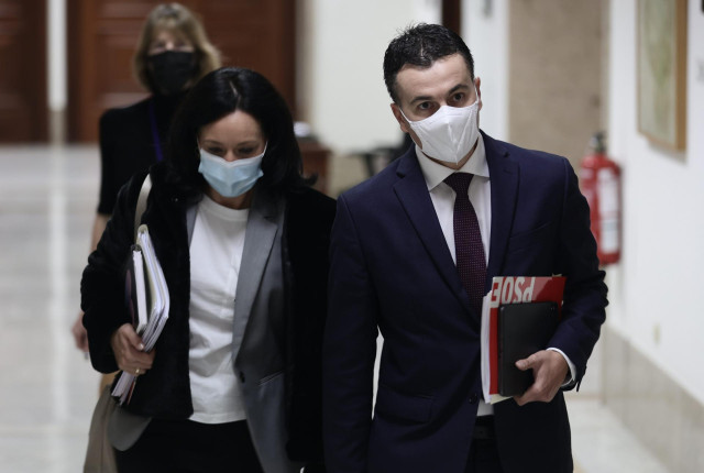 El portavoz del Grupo Parlamentario Socialista en el Congreso de los Diputados, Héctor Gómez, se dirige a una Junta de Portavoces en el Congreso
