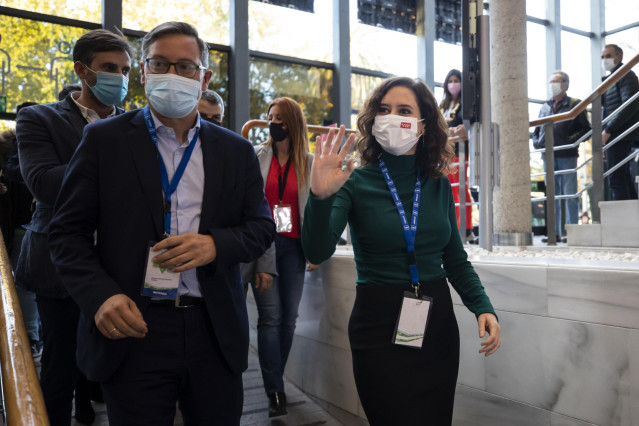 Llegada de la presidenta de la Comunidad de Madrid, Isabel Díaz Ayuso, al XVI Congreso Autonómico del PP Andaluz que se desarrollará este fin de semana en el Palacio de Congreso de Granada bajo el lema 'Andalucía, el cambio funciona' a 18 de noviembre 202