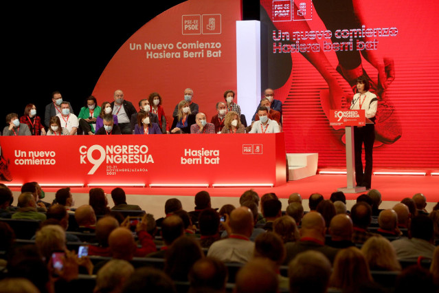 La ministra de Ciencia e Innovación, Diana Morant, en la primera jornada del IX Congreso del PSE-EE, a 20 de noviembre de 2021