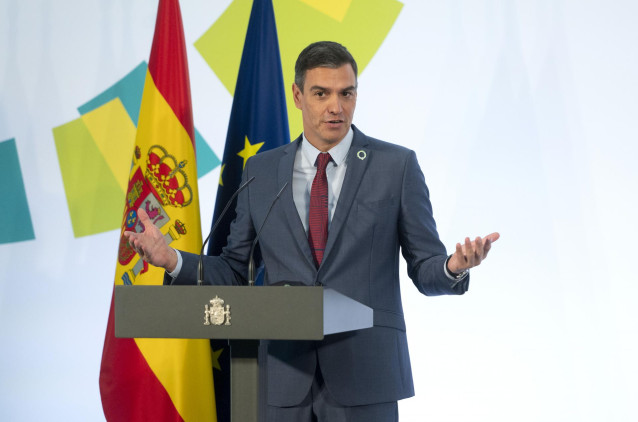 Archivo - El presidente de Gobierno, Pedro Sánchez, interviene en el acto ‘El deporte rompe el círculo’, en el Palacio de la Moncloa, a 29 de septiembre de 2021, en Madrid (España)