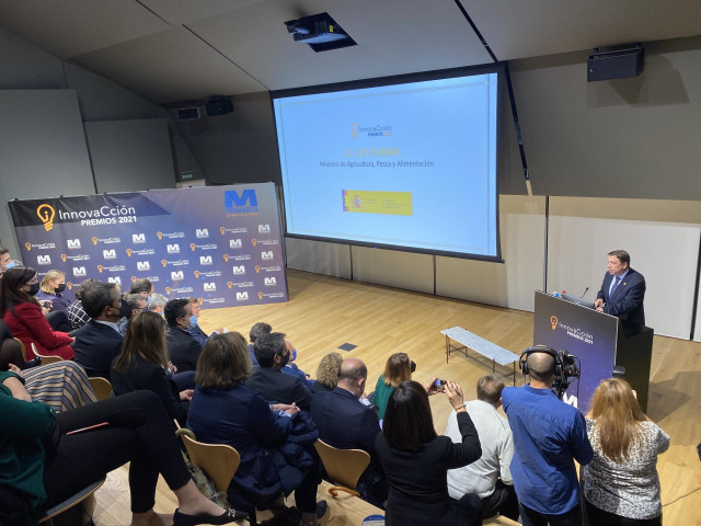 El ministro de Agricultura, Pesca y Alimentación, Luis Planas, durante la clausura de los premios de InnovaCción de Promarca