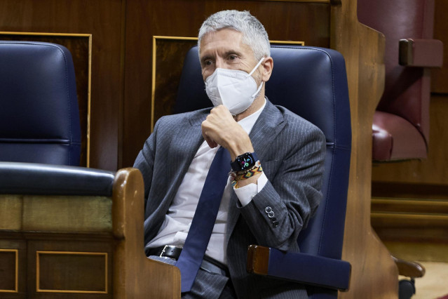 El ministro del Interior, Fernando Grande-Marlaska, en en el Congreso de los Diputados