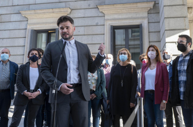 Gabriel Rufián y los diputados de ERC
