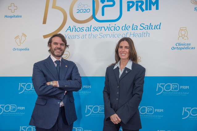 Archivo - Jorge Prim y Lucía Comenge, vicepresidente y presidenta grupo Prim