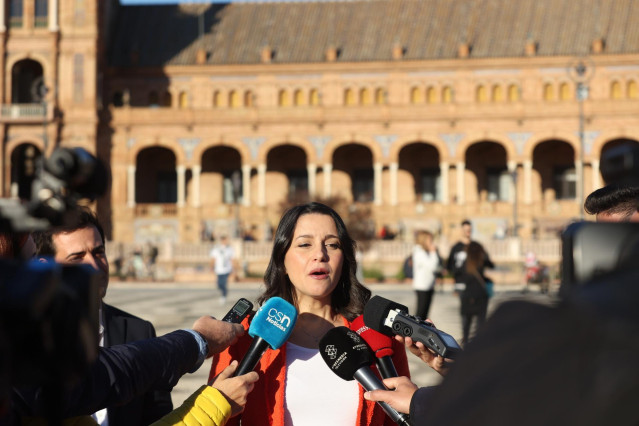 La presidenta de Cs, Inés Arrimadas, este viernes en Sevilla.