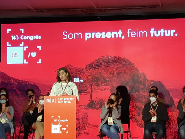 La secretaria general del PSIB-PSOE y presidenta del Govern, Francina Armengol, durante el XIV Congreso de los socialistas de Baleares.