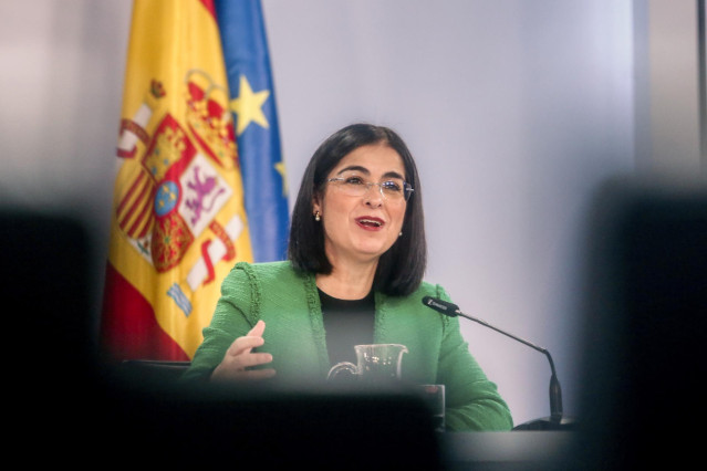 La ministra de Sanidad, Carolina Darias, durante una rueda de prensa tras la Conferencia Intersectorial de Medioambiente conjunta con el Consejo Interterritorial de Salud, a 24 de noviembre de 2021, en Madrid (España).