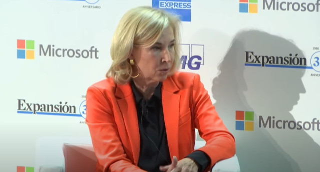 La consejera delegada de Bankinter, María Dolores Dancausa, durante el 'XII Encuentro del sector financiero' organizado por KPMG y 'Expansión'.