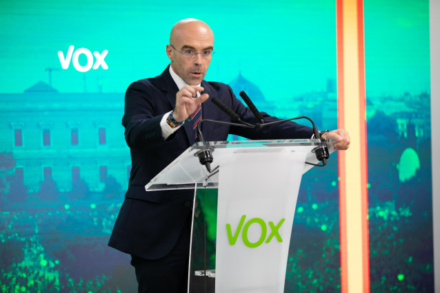 Archivo - El eurodiputado y portavoz del Comité de Acción Política de Vox, Jorge Buxadé
