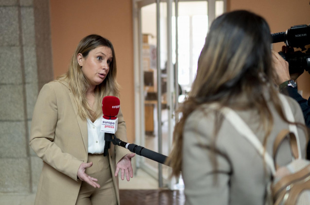 La coportavoz de Unidas Podemos en la Asamblea de Madrid Alejandra Jacinto, ofrece declaraciones a Europa Press durante el acto institucional de conmemoración del 25N, en la Real Casa de Correos, a 25 de noviembre de 2021, en Madrid, (España).