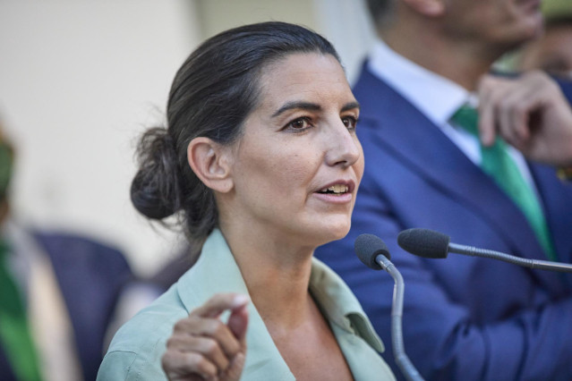 Archivo - La presidenta de Vox Madrid, Rocío Monasterio, interviene en la inauguración de la nueva sede del partido, a 29 de septiembre de 2021, en Madrid (España). Esta sede, ubicada en la calle Padre Damián, en el distrito de Chamartín será la nueva cas