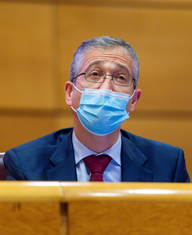 30/11/2021 Senado (Madrid)  El Gobernador del Banco de España Pablo Hernández de Cos, comparece ante la Comisión de Presupuestos del Senado, para informar en relación con el Proyecto de Ley de Presupuestos Generales del Estado para el año 2022.