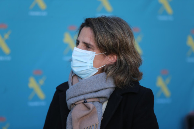 La vicepresidenta tercera y ministra para la Transición Ecológica y el Reto Demográfico, Teresa Ribera, durante la presentación de los proyectos del Ministerio del Interior incluidos en el Plan Nacional de Recuperación, Transformación y Resiliencia, en el