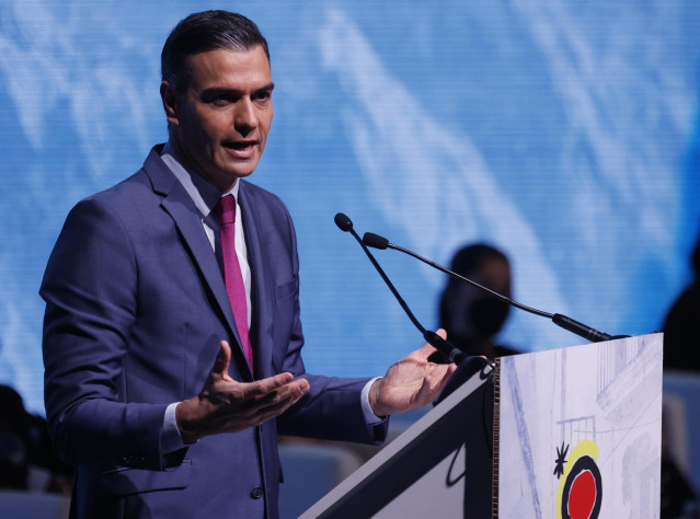 El presidente del Gobierno, Pedro Sánchez, interviene en la segunda jornada de la 24ª Asamblea General de la Organización Mundial del Turismo en Madrid.