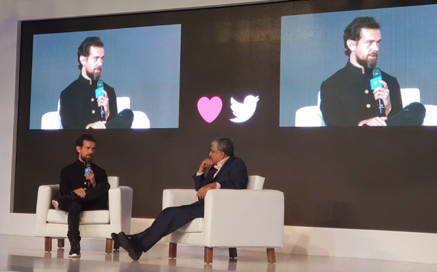 Archivo - El empresario Jack Dorsey en India