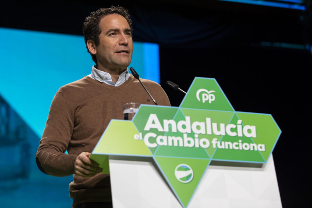 El secretario general del PP, Teodoro García Egea, en una imagen de archivo durante su intervención en el XVI Congreso Autonómico del PP Andaluz.