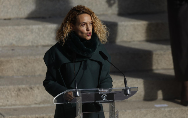La presidenta del Congreso, Meritxell Batet, emn su discurso del acto institucional por el Día de la Constitución