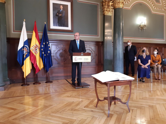 El delegado del Gobierno en Canarias, Anselmo Pestana, en un discurso con motivo del 'Día de la Constitución'