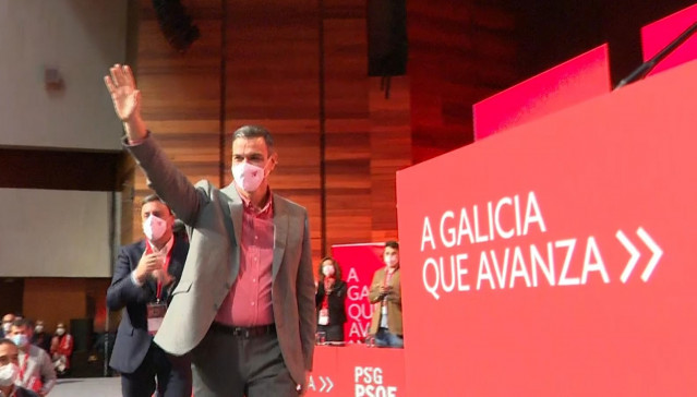 El presidente del Gobierno, Pedro Sánchez, interviene en la calusra del XIV Congreso del PSdG- PSOE