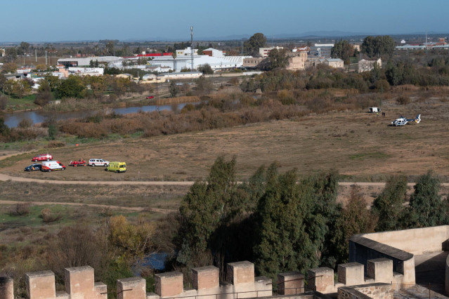 Dispositivo de búsqueda del joven de 21 años Pablo Sierra desaparecido el 2 de diciembre, a 5 de diciembre de 2021, en Badajoz, Extremadura, (España).