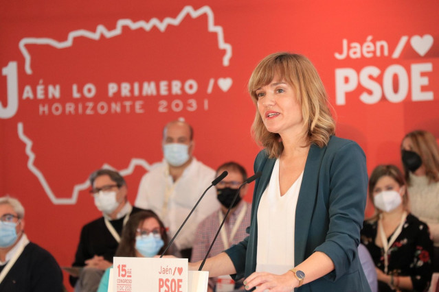 La ministra de Educación, Pilar Alegría, durante su intervención