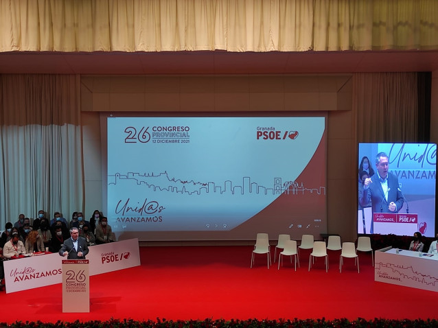 El secretario general del PSOE-A, Juan Espadas, del 26 Congreso Provincial del PSOE de Granada