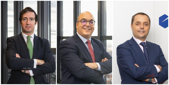 Archivo - Los nuevos directore sgenerales de Marsh España, de izq a dcha: Javier Llorente, Javier Ybarra y Álvaro Borderías.