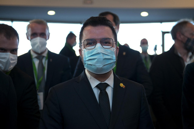 El presidente de la Generalitat, Pere Aragonès, en el Plenario de la CTP