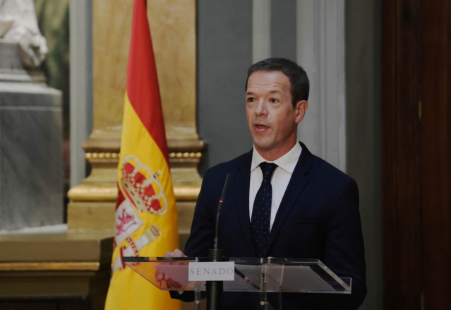 Archivo - El presidente del Senado, Ander Gil, interviene en el Pleno de la Conferencia Sectorial de Justicia que se celebra en el Senado, a 29 de octubre de 2021, en Madrid, (España).