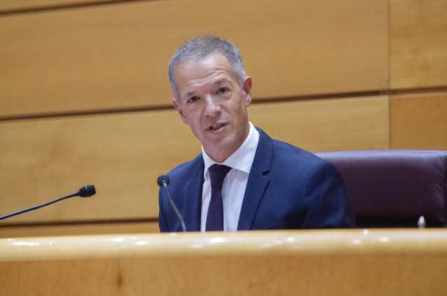 Archivo - Ander Gil, hasta ahora senador del PSOE, pronuncia un discurso tras ser elegido nuevo presidente del Senado, durante una sesión plenaria en la Cámara Alta, a 12 de julio de 2021, en Madrid (España).