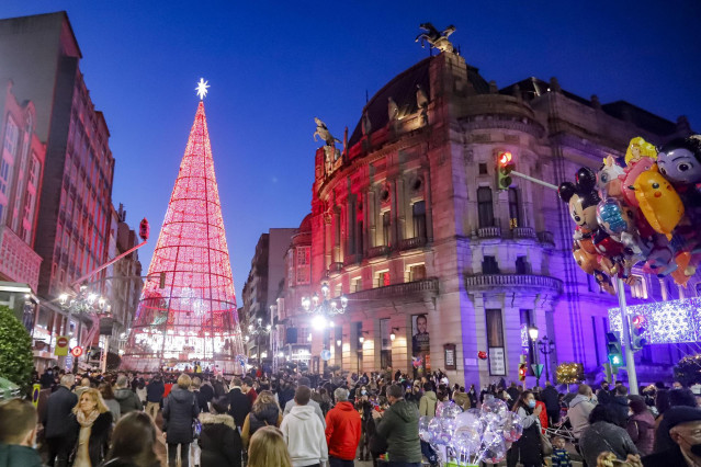 Luces navideñas en Vigo.