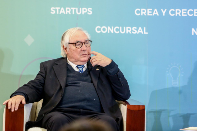 El ministro de Universidades, Manuel Castells, en la jornada 'Reformas para la Recuperación: productividad, crecimiento empresarial y clima de negocios’, este miércoles en Madrid
