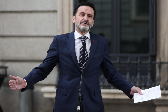El portavoz nacional de Ciudadanos (Cs), Edmundo Bal, interviene en una rueda de prensa al mismo tiempo que se celebra una sesión plenaria en el Congreso de los Diputados, a 23 de diciembre de 2021, en Madrid, (España). Durante el Pleno han debatido sobre