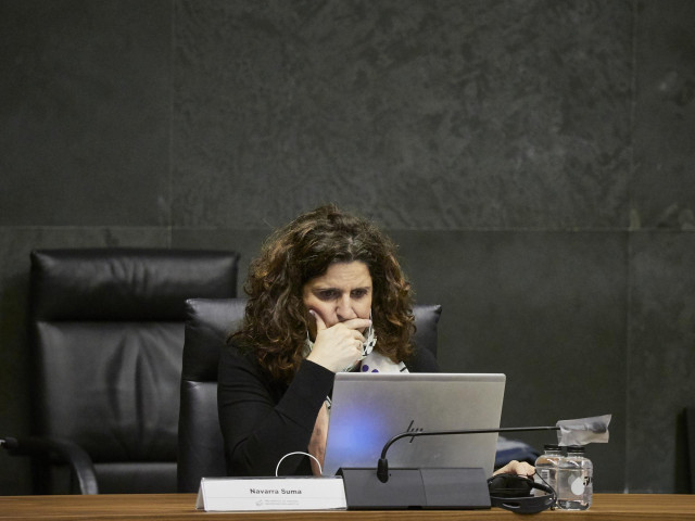 Archivo - La parlamentaria de Navarra Suma Marta Álvarez, en el parlamento de Navarra (archivo)