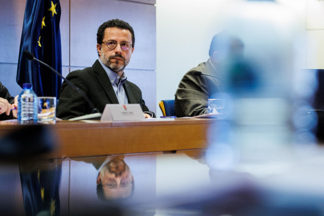 El consejero de Economía, Hacienda y Empleo de la Comunidad de Madrid, Javier Fernández-Lasquetty, durante una comparecencia, en la Consejería de Economía, Hacienda y Empleo, a 7 de noviembre de 2021, en Madrid, (España).