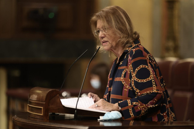 La vicesecretaria de Sectorial del PP, Elvira Rodríguez, interviene en una sesión plenaria celebrada en el Congreso de los Diputados, a 15 de diciembre de 2021, en Madrid, (España).