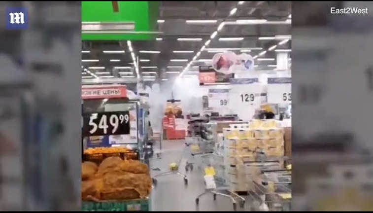 explosions rock crowded Russian supermarket as fireworks go off