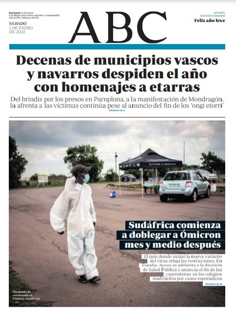 Portada de ABC del 1 de enero de 2022