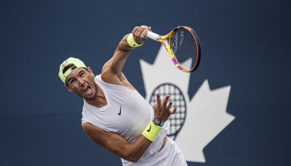 El tenista español Rafael Nadal durante un entrenamiento en Toronto el pasado lunes