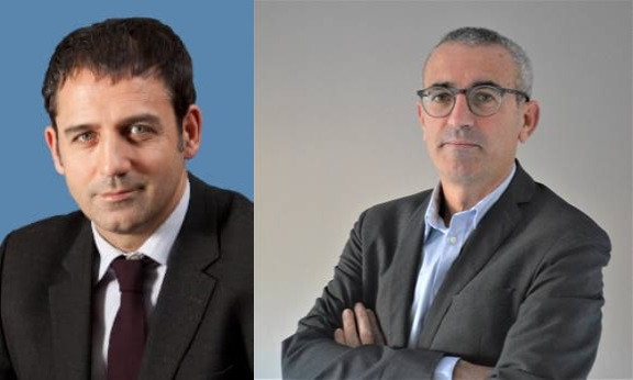 A la izquierda, Xavier Flores, nuevo secretario general de Infraestructuras; y a la derecha Fidel Vázquez, director general de la Entidad Pública Empresarial de Suelo (Sepes)