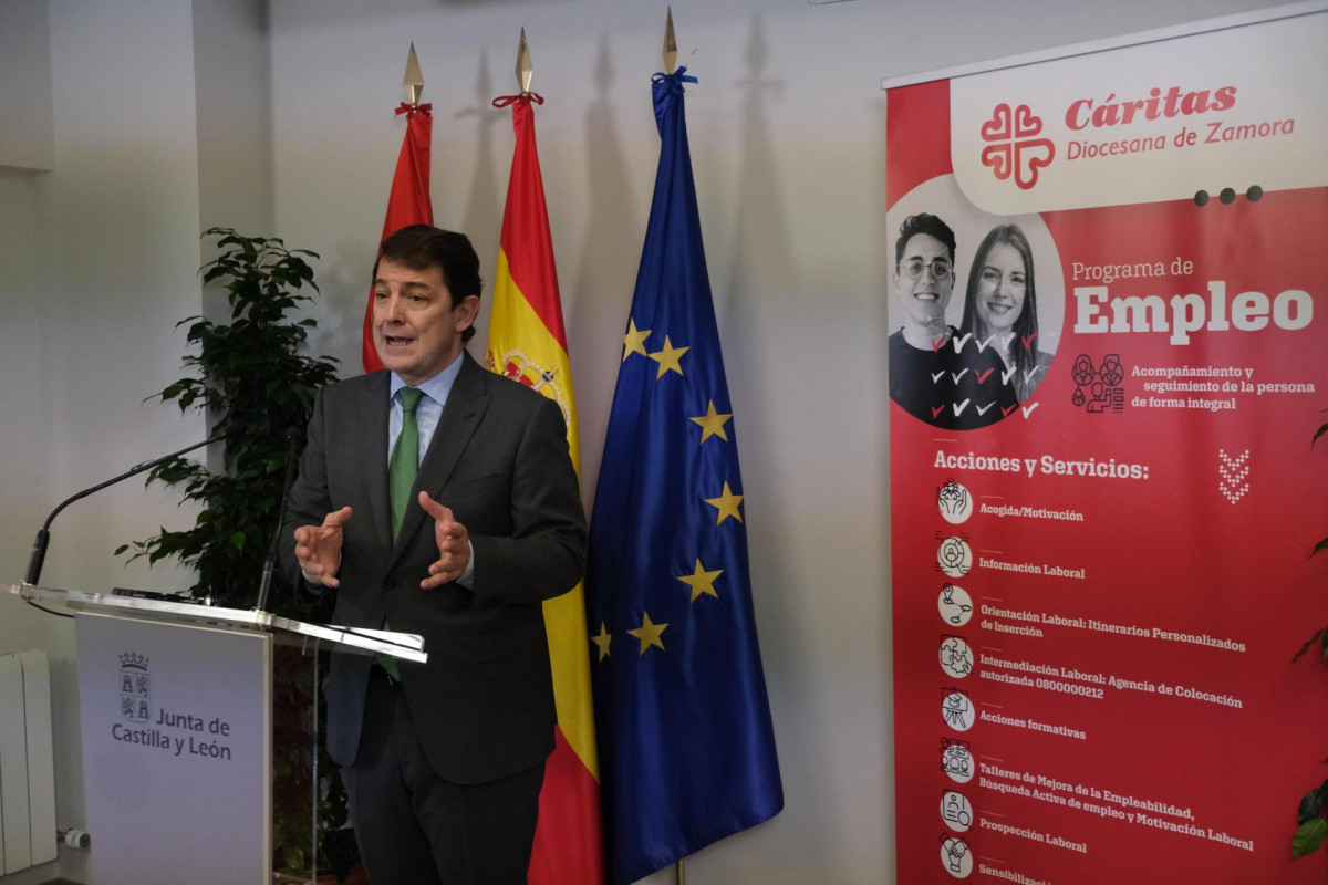 Fernández Mañueco durante su intervención en Zamora.