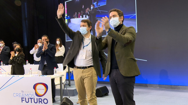 García Egea y Fernández Mañueco, en el XIV Congreso del PP de CyL.