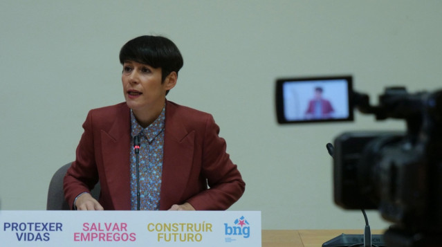 La portavoz nacional del BNG, Ana Pontón, en rueda de prensa