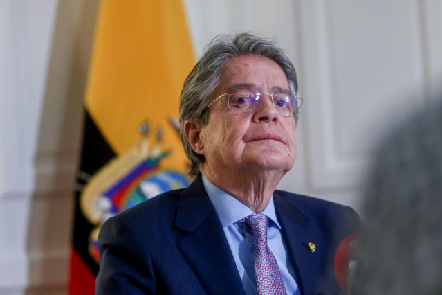 Archivo - El Presidente de Ecuador, Guillermo Lasso, durante una entrevista para Europa Press