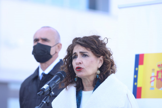La ministra de Hacienda, María Jesús Montero, este viernes en Sevilla.