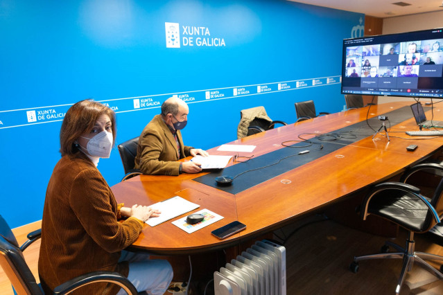 Reunión de la comisión de coordinación de sistemas de información geográfica y cartográfica, presidida por la conselleira de Medio Ambiente, Ángeles Vázquez.
